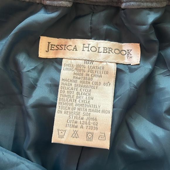 VINTAGE Suede - Blue Leather Maxi Skirt - Picture 3 of 3